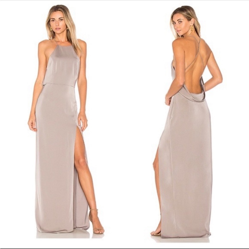 Lovers + Friends Sheyla Gown in Dark Grey Lovers and Friends Size Small